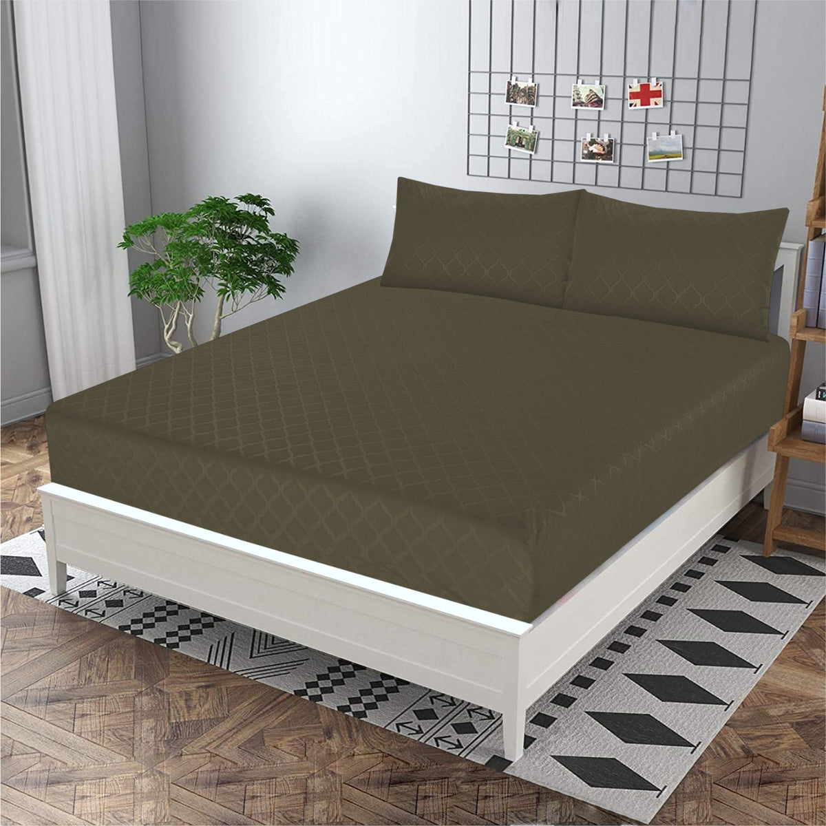 Chocolate line Embossed- Bedsheet Set