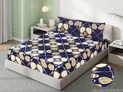 Bluish- printed Quilted Waterproof Mattress Protector-
